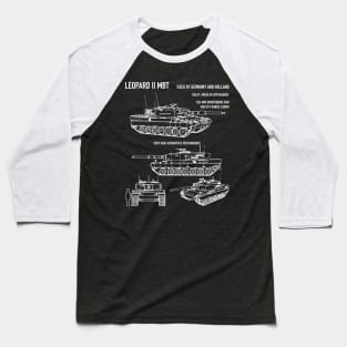 Leopard 2 Tank Blueprint Gift Baseball T-Shirt